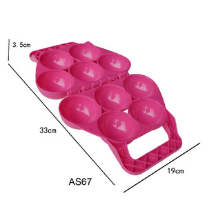 Plateau à moules à boules de neige 8 cavités en plastique rose pour jouer avec de la neige et du sable AS67 - Product Image 1
