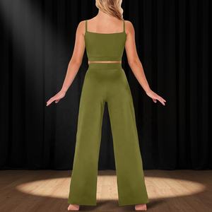 Costume de danse lyrique MiDee pour femmes adultes, élégant haut de camisole plissé, pantalon large fluide, costume de scène - Product Image 2