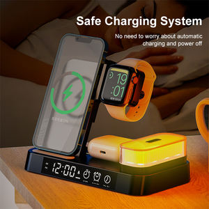 Cargador inalámbrico 3 en 1 multifuncional, base de reloj Digital para Samsung15W, carga rápida para <span class=keywords><strong>Airpods</strong></span> Pro Max, iphone 14 Pro Max - Product Image 2