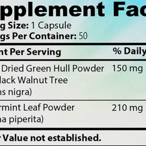 OEM/ODM Private Label Green Black Walnut <b>Blend</b> Dietary Supplement with Natural Walnuts Supports a Healthy Intestinal Environment - Product Image 2