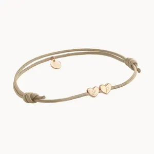 Gioielli di san valentino braccialetto con diapositiva a cuore minuscolo bracciale con lettera iniziale incisa con ciondolo in acciaio inossidabile in oro 18 carati per donna ragazza