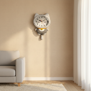 <span class=keywords><strong>Orologio</strong></span> da Parete a Forma di <span class=keywords><strong>Gatto</strong></span> Cartoon, Design Minimalista <span class=keywords><strong>con</strong></span> Coda Oscillante, per Ufficio, Casa, Decorazione, Uso Bambini - Product Image 2