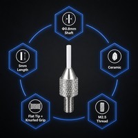 Sonde à pointe plate en céramique SD0.80X5mm, filetage M2.5, pièce de rechange pour stylet de mesure d'indicateur de précision pour micromètre