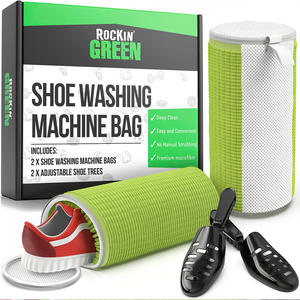 Sac à chaussures pour lave-linge avec fibres nettoyantes, sac de lavage de chaussures réutilisable en gros 360 °   Sac de lavage pour chaussures à nettoyage en profondeur - Product Image 1