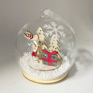 Palla <span class=keywords><strong>di</strong></span> Natale in Vetro Decorativa Personalizzata con <span class=keywords><strong>Angelo</strong></span> in Legno - Product Image 3