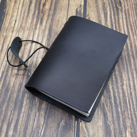 Couverture de livre Black Witch en cuir véritable, personnalisée, avec fermeture à lien, faite à la main, pour journal créatif