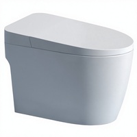 WC intelligent de luxe moderne en céramique monobloc allongé avec télécommande, fixation au sol, désodorisation automatique et double chasse d'eau