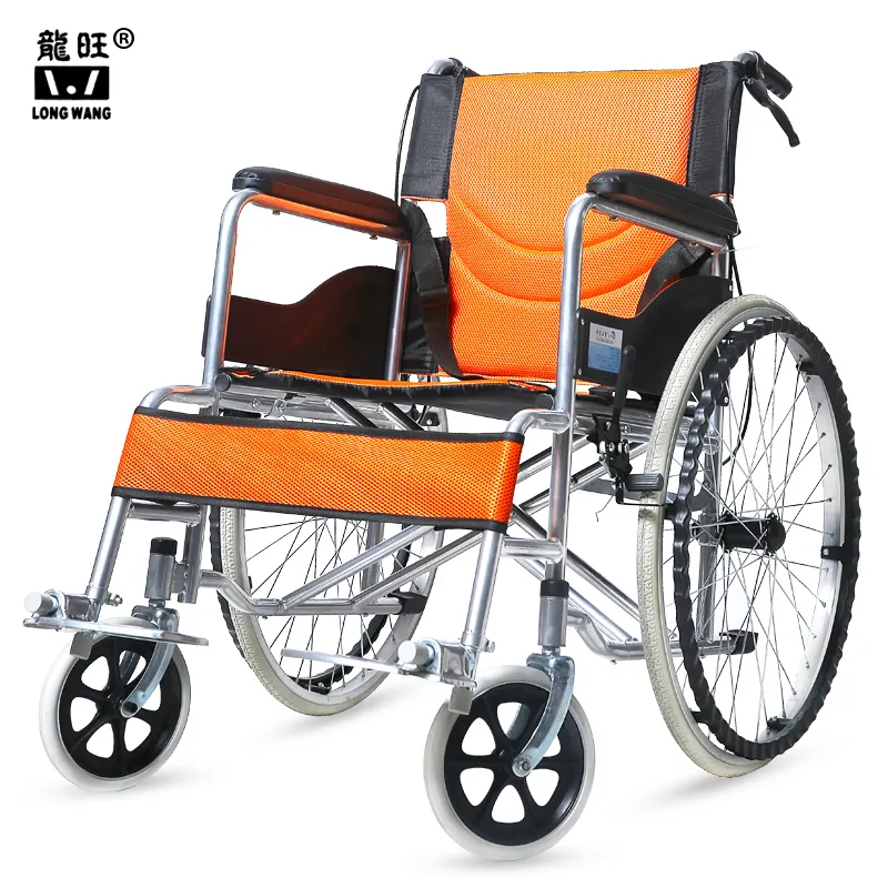 Lightweight Manual Wheelchair Portable Folding Hand Push Adult Disabled Elderly Home User Outside Wheelchair