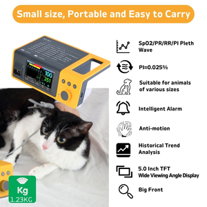 Xách tay xung <span class=keywords><strong>oximeters</strong></span> và SpO2 Màn hình đa-vet thú y oxy Meter với độ chính xác cao - Product Image 4