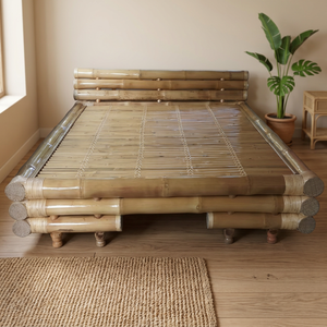 Luxurious Natural Bamboo Round Adjustable <b>Beds</b> King or <b>Queen</b> <b>Size</b> Modern Stylish for Home Apartment Resort or Spa - Product Image 3