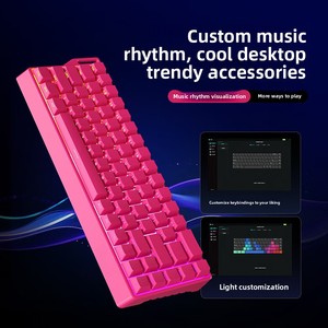 Clavier mécanique de jeu FV <span class=keywords><strong>K68</strong></span> à trois modes de connexion sans fil, étanche, à axe mécanique, <span class=keywords><strong>RGB</strong></span>, 68 touches, dédié aux esports, avec repose-poignet - Product Image 4