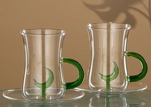 사용자 정의 손으로 날려 붕규산염 3D 문 디자인 유리 찻잔 세트 플레이트와 창조적 인 멋진 유리 커피 컵 - Product Image 3