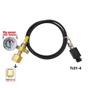 Kit de Tanque de Dióxido de Carbono CO2 Sodastream para Elaboración Casera con Manguera Externa de Alta Presión Tr21-4 a W21.8-14 CGA320 Tipo Grinder - Product Image 5