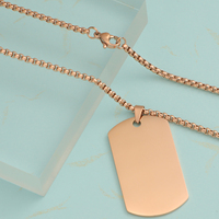 Collier avec pendentif en acier inoxydable poli miroir Hip Hop, logo gravé personnalisé, code QR, pendentif d'identification