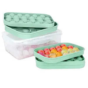 Factory Directly Sale 22 Cave Easy-Release & Flexible Silicone Round Sphere Ice Cube Tray Ball Maker