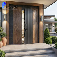 Porte d'entrée extérieure en aluminium moulé, économie d'énergie, isolation thermique, porte pivotante double pour villa et maison