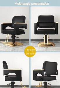 Fauteuil de salon de coiffure pivotant et réglable en hauteur, en acier inoxydable, pour coiffure et esthétique - Product Image 3