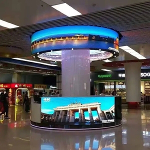 หน้าจอแสดงผล LED แบบยืดหยุ่นความละเอียดสูง P2 P4สำหรับป้ายโฆษณาแบบโค้งในอาคาร - Product Image 5