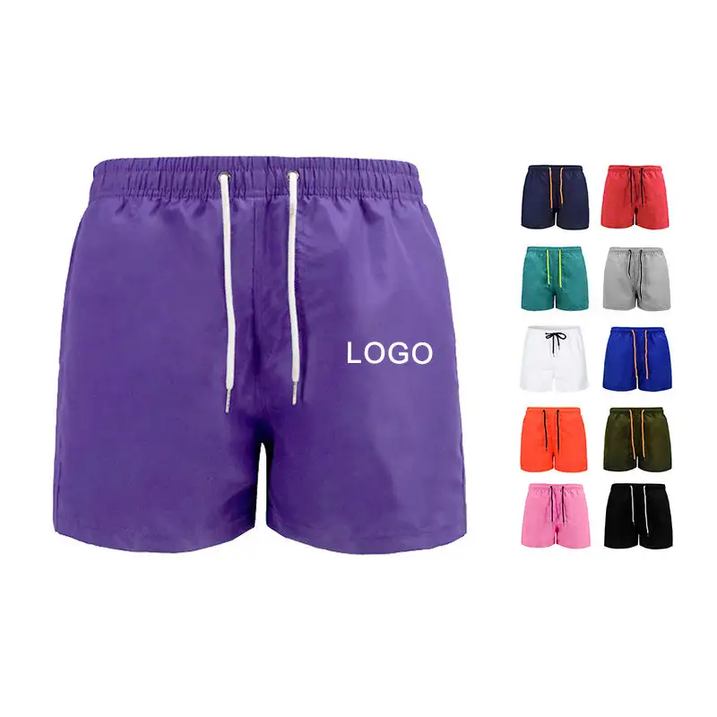 Benutzer definiertes Logo Lose dünne benutzer definierte Herren Board Beach Shorts Lässige kurze Shorts Sommer Badehose mit Strings Männer