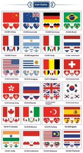 Tatuajes Temporales Desechables <span class=keywords><strong>de</strong></span> Banderas Nacionales, Pegatinas Resistentes al Agua para Aficionados al Deporte - Product Image 5
