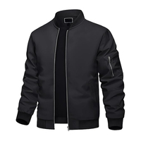 Blouson bomber léger pour homme, col montant, décontracté, printemps-automne, coupe-vent, imperméable, fermeture éclair avec poche