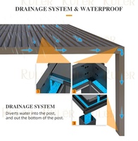 Pergola à lames orientables sur mesure, pergola en aluminium imperméable, pergola bioclimatique motorisée avec clôture en aluminium pour patio et jardin