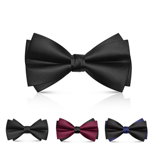 Wedding Party Business Formal Suit Accessories Metal Clips Adjustable Straps Full <strong>Black</strong> <strong>Bow</strong> <strong>Tie</strong> - Product Image 6