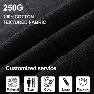 เสื้อยืดผู้ชายทรงโอเวอร์ไซส์ ผ้าคอตตอน 100% หนานุ่ม ลายนูนโลโก้ ล้างสีแบบแอซิด ลายเรียบ สไตล์วินเทจ - Product Image 5