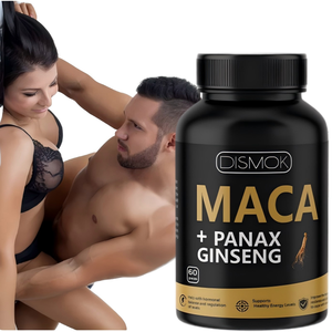 Capsule di Ginseng 400mg di Alta Qualità OEM/ODM, Integratore di <span class=keywords><strong>Maca</strong></span> Nera Dismok 60 Capsule per Energia e Immunità - Product Image 1