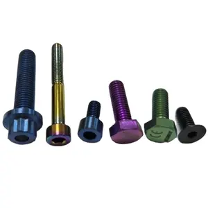 Grade5 M7 x 32mm TC4 bu lông Titan bánh xe trung tâm 12 điểm mặt bích <span class=keywords><strong>ti</strong></span> vít rèn bu lông Titan cho xe hơi - Product Image 6
