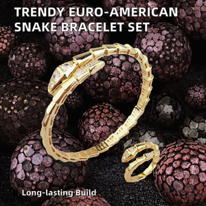 Vendita calda stile europeo americano serpente <span class=keywords><strong>bracciale</strong></span> anello alla moda oro placcato ottone con pietra di zircone per regalo a forma di animale - Product Image 3