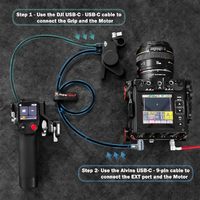 Câble de contrôle d'enregistrement anti-emmêlement Alvin's Cables pour caméras DJI Focus Pro RED Komodo V-Raptor, USB-C Type-C 9 broches à angle droit