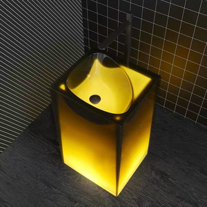 Lavabo sur pied coloré <span class=keywords><strong>en</strong></span> résine transparente de qualité supérieure 2026 <span class=keywords><strong>pour</strong></span> hôtel - Product Image 2