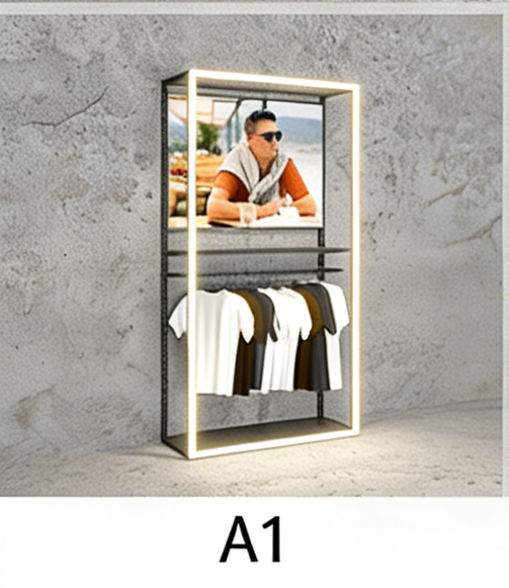 Perchero de ropa de doble columna A1