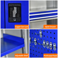 Armoire et boîte à outils en métal robuste et épaissi pour le stockage de matériel, spécialement conçues pour l'utilisation en atelier automobile et en usine