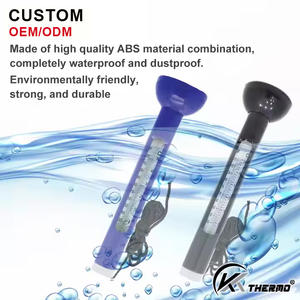 수영장을위한 럭셔리 플로팅 수온계 큰 수레 스케일 플라스틱 소재 코드 럭셔리 플로팅 수영장 온도계 - Product Image 2