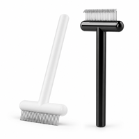 Brosse de toilettage autonettoyante en acier inoxydable et PP pour poils de chats et de chiens