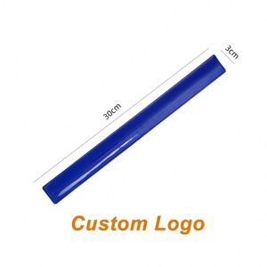 Promotional Custom Logo Printed High Visible Reflective Strap Wristband Reflecting Safety <b>Pvc</b> <b>Strips</b> Slap Wrap Bracelet Band - Product Image 3