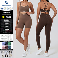Ensemble de yoga taille haute pour femme avec logo personnalisé, respirant, léger, écologique, séchage rapide, en Spandex/Nylon, longueur mollet, tailles XXL et plus