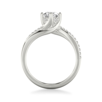 Bague de fiançailles en diamant en forme de goutte, or 10K 14K 18K, tige torsadée fendue, demi-pavé VVS1, taille D 1-10, fabrication de bijoux en usine