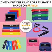 HSM Promotion : Ensemble de bandes de résistance longues en latex pour exercices de musculation, avec logo personnalisé, pour entraînement en salle de sport et assistance à la puissance