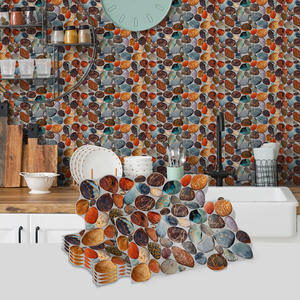 Carreaux Alien Imitation Galets PVC Imperméable Résistant à l'Huile Autocollants Muraux Modernes Auto-adhésifs pour Salon Hôtel Salle de Bain - Product Image 1