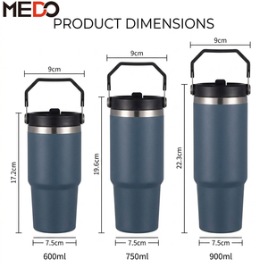 Gobelet isotherme en acier inoxydable à double paroi de 20oz et 30oz avec poignée et paille, idéal pour le <span class=keywords><strong>café</strong></span>, les voyages, le camping et la voiture, vente en gros d'usine, promotionnel - Product Image 3