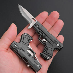 मिनी पोर्टेबल स्टेनलेस स्टील बंदूक के आकार के फिक्स्ड ब्लेड चाकू बाहर तह चाकू डिय ओम विकल्प बॉक्स को अनपैकिंग एक्सप्रेस बॉक्स को अनपैकिंग - Product Image 6