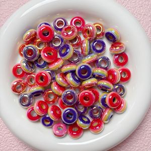 Cadena para Teléfono Móvil y Llavero DIY <span class=keywords><strong>de</strong></span> Acrílico con Recubrimiento UV <span class=keywords><strong>de</strong></span> Alta Calidad, Diseño <span class=keywords><strong>de</strong></span> Rayas Arcoíris, Orificio Grande, Forma Irregular, Tipo Ábaco - Product Image 5