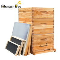 Neuer MengerBee Langstroth Imkerei-Ausrüstung: Holz-Bienenstock mit Wachsbeschichtung, 3-lagig, 10 Rahmen, Komplettset aus Chinesischer Tanne, 20mm