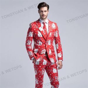 Design drôle Nouveaux costumes modernes de <span class=keywords><strong>Noël</strong></span> personnalisés pour hommes pour 3 pièces Slim Fit - Product Image 5