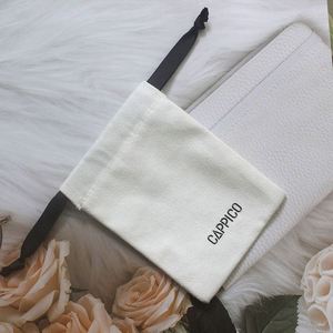 Bolsa Ecológica Reutilizable de Algodón para Joyería, Bolsa Blanca con Cordón, Lona con Logotipo Impreso para Empacar Ropa, Zapatos, Calcetines y Regalos - Product Image 3