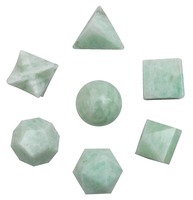 Ensemble de géométrie en pierre d'aventurine verte Ensemble de géométrie en cristal Solides platoniques Ensemble de géométrie en cristal de pierre naturelle sacrée Guérison