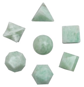 Ensemble de géométrie en pierre d'aventurine verte Ensemble de géométrie en cristal Solides platoniques Ensemble de géométrie en cristal de pierre naturelle sacrée Guérison - Product Image 4